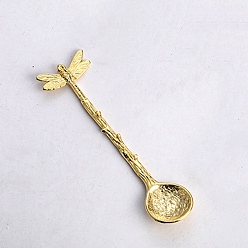Золотой Ложка для кофе, чая из сплава, стрекоза, золотые, 105x4 мм