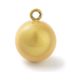 Gold Brass Bell Pendants, Suikin Bell, Round Charms, Gold, 22x17mm, Hole: 2.7mm