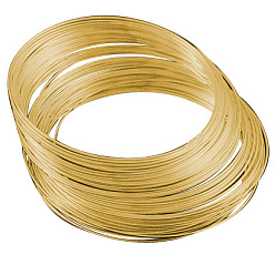Golden Steel Memory Wire, for Collar Necklace Making, Necklace Wire, Golden, 13 Gauge, 1.8mm, Inner Diameter: 115mm, 150 circles/1000g