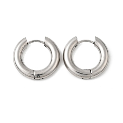 Нержавеющая Сталь Цвет Устойчивые к потускнению 202 серьги-кольца Huggie Hoop из нержавеющей стали, с 316 хирургическим стержнем из нержавеющей стали, кольцо, цвет нержавеющей стали, 6 датчик, 19x20x4 мм, штифты : 1 мм