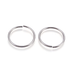 Stainless Steel Color 304 Stainless Steel Open Jump Rings, Stainless Steel Color, 12 Gauge, 30x2mm, Inner Diameter: 26mm, 110pcs/bag