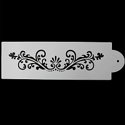 Flower PET Plastic Painting Stencils Templates, Rectangle with Mix Pattern, Floral Pattern, 295x100mm