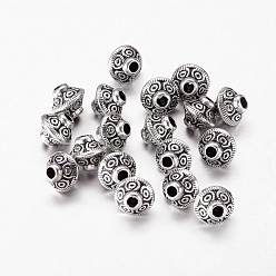 Antique Silver Tibetan Style Antique Silver Tone Bicone Alloy Spacer Beads, Metal Findings Accessories for DIY Crafting, Lead Free & Cadmium Free & Nickel Free, 5.4x6.3mm, Hole: 1mm