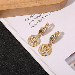 Zircon Angel God Vintage Cross Diamond Earrings for Men and Women - Fashionable Retro Ear Jewelry