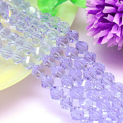 Lilac Faceted Polyhedron Imitation Austrian Crystal Bead Strands, Grade AAA, Lilac, 10mm, Hole: 0.9~1mm, about 40pcs/strand, 15.7 inch