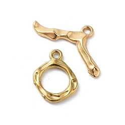 Real 18K Gold Plated Ion Plating(IP) 304 Stainless Steel Toggle Clasps, Rhombus, Real 18K Gold Plated, 17x13x2mm, Hole: 1.6mm