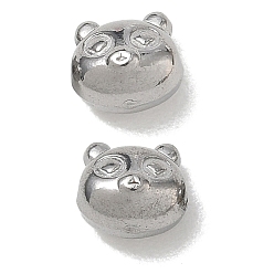 Stainless Steel Color 304 Stainless Steel Beads, Bear, Stainless Steel Color, 6.5x7x6mm, Hole: 1.4mm