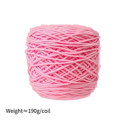 Ярко-Розовый 190g 8-слойная молочная хлопчатобумажная пряжа для тафтинговых ковриков, пряжа амигуруми, пряжа для вязания крючком, для свитера, шапки, носков, детских одеял, ярко-розовый, 5 мм