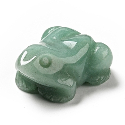Зеленый Авантюрин Украшение дисплея скульптуры из натурального зеленого авантюрина, для домашнего офисного стола, лягушка, 17~18.5x37~39x25~27 мм