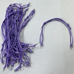 Лиловый 20шт. регулируемый корейский вощеный полиэстеровый шнур для изготовления браслетов, 304 кольца прыжок из нержавеющей стали, цвет нержавеющей стали, сирень, 9-1/4 дюйм (23.5 см)