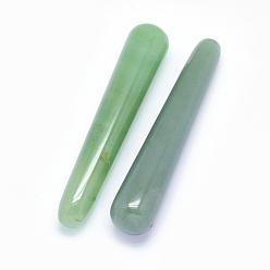 Зеленый Авантюрин Натуральные зеленые авантюрные массажные палочки, массажная палочка, массажные инструменты, гуа-ша соскабливающая палочка, конус, 107~108x20 мм