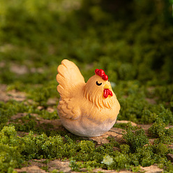 Rooster Resin Animal Figurines Display Decorations, Micro Landscape Happy Farm Decoration., Rooster, 15~32x10~39mm