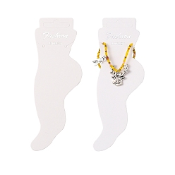 Белый Картонные браслет дисплей карты, белые, 155x50x0.8 мм