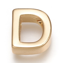 Letter D Brass Charms, Long-Lasting Plated, Real 18K Gold Plated, Letter.D, D: 8.5x7.5x3mm, Hole: 1.4mm