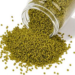 (2601F) Semi-Glazed Olive Круглые бусины тохо, японский бисер, (2601f) полуглазированные оливки, 15/0, 1.5 мм, отверстие : 0.7 мм, Около 3000 шт / 10 г