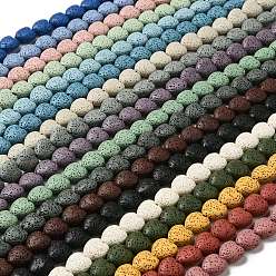 Mixed Color Natural Lava Rock Beads Strands, Dyed, Heart, Mixed Color, 14x13~13.5x7mm, Hole: 1.2mm, about 30pcs/strand, 16.14''(41~14.5cm)