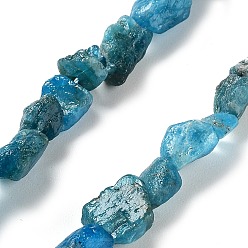 Apatite Raw Rough Natural Apatite Beads Strands, Nuggets, 6.5~9x5~6x3~5mm, Hole: 0.8mm, about 26~30pcs/strand, 7.48''~8.46''(19~21.5cm)