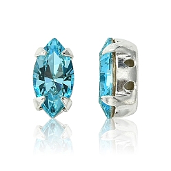 60010 Aqua Bohemica Пришивные чашки preciosa® maxima crystal, многожильных ссылки, чешский хрусталь, с настройками латуни, 719 39 056 наветт, серебряные, 60010 аква богемика, 10x5 мм