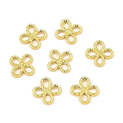 Real 18K Gold Plated Rack Plating Brass Chandelier Components Links, Long-Lasting Plated, Flower, Real 18K Gold Plated, 10x10x1.5mm, Hole: 3x2mm