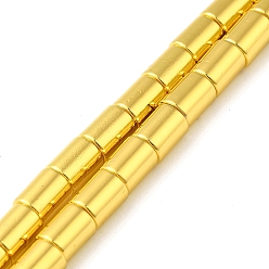 Golden Plated Electroplated Synthetic Non-magnetic Hematite Beads Strands, Column, Golden Plated, 8x6mm, Hole: 1.2mm, about 52pcs/strand, 16.14''(41cm)