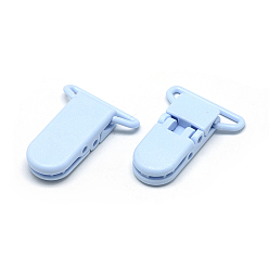 Light Sky Blue Eco-Friendly Plastic Baby Pacifier Holder Clip, Light Sky Blue, 43x31x9mm, Hole: 4x26mm