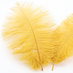 Золотистый Аксессуары для украшений из страусиных перьев, для костюма своими руками, аксессуары для волос, фоновое ремесло, золотые, 150~200 мм