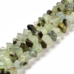 Prehnite Natural Prehnite Beads Strands, Faceted, Nuggets, 10~11x8~10x7~8mm, Hole: 1mm, about 22~23pcs/strand, 7.09~7.48''(18~19cm)