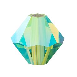 50520 20000 Peridot AB 2x Хрустальные бусины preciosa®, чешский хрусталь, биконус(451 69 302 рондель), 50520 20000 перидот ab 2x, 4 мм, отверстие : 0.8 мм