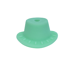 Light Sea Green Silicone Focal Beads, Top Hat, Light Sea Green, 13x26mm