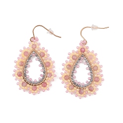 Турмалин Вакуумное покрытие pvd 316 серьги-подвески из нержавеющей стали, серьги из стеклянных бусин и натурального турмалина, слеза, 48x30 мм