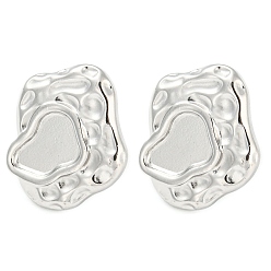 Нержавеющая Сталь Цвет Не тускнеет 304 фурнитура для сережек-гвоздиков из нержавеющей стали, настройки многоугольных сережек, цвет нержавеющей стали, 19x15.5 мм, лоток : 9x6.5 мм