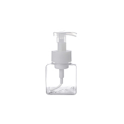Clear 250ml Refillable PETG Plastic Foaming Soap Dispensers, with PP Plastic Pump, for Shower, Liquid Soap, Clear, 14.4x7cm, Capacity: 250ml(8.45 fl. oz)