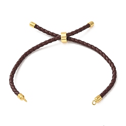 Brun De Noix De Coco Fabrication de bracelets en cordon de cuir tressé en microfibre ronde ajustable, avec les accessoires en laiton, convient aux breloques de connecteur, brun coco, 9.13x0.12 pouce (23.2x0.3 cm), Trou: 2mm
