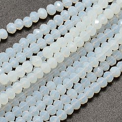 Azure Faceted Rondelle Opalite Beads Strands, Azure, 3.5x2mm, Hole: 0.5mm, about 148pcs/strand, 14.9 inch