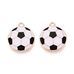Белый Подвески из эмали и сплава, прелести футбола, золотые, белые, 21x18x2.5 мм, отверстие : 1.8 мм