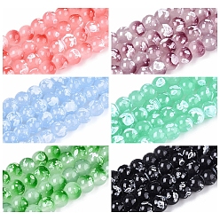 (52) Непрозрачная лаванда Выпечка краска бисер пряди, круглые, разноцветные, 6~6.5 мм, отверстие : 1~1.2 мм, около 142~143 шт / нитка, 29.92~30.71 дюйм (76~78 см)
