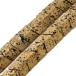 Golden Plated Electroplated Natural Lava Rock Beads Strands, Arrow, Golden Plated, 9x8.5x4mm, Hole: 1mm, about 57pcs/strand, 16.54''(42cm)