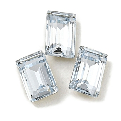 Свет Сапфира Стеклянные стразы кабошоны, плоская задняя и задняя, граненые, прямоугольные, света сапфир, 6x4x2.5 мм