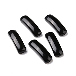 Obsidian Natural Obsidian Connector Charms, Curved Tube, Arch, 36~37x10.5~11x5.5~6mm, Hole: 1.2mm