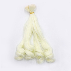 Beige High Temperature Fiber Long Hair Short Wavy Hairstyles Doll Wig Hair, for DIY Girl BJD Makings Accessories, Beige, 7.87~39.37 inch(20~100cm)