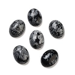 Снежный Обсидиан Природные снежинка обсидиан кабошонов, овальные, 16x12x5 мм
