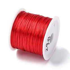 Темно-Красный 50 ярдов плоской эластичной кристаллической струны, эластичная нить для бисера, для изготовления эластичного браслета, темно-красный, 0.8 мм