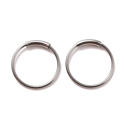 Stainless Steel Color 304 Stainless Steel Hoop Earrings, Round, Stainless Steel Color, 9.5x0.5mm, Pin: 0.5mm