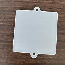 Blanc Charmes de connecteur acrylique, ébauches acryliques pour l'artisanat, carrée, blanc, 2mm, environ 5 pcs / sachet 