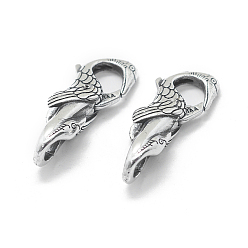 Antique Silver Thailand 925 Sterling Silver Lobster Claw Clasps, Animals, Antique Silver, 25x10x7mm, Hole: 4mm and 5.5mm