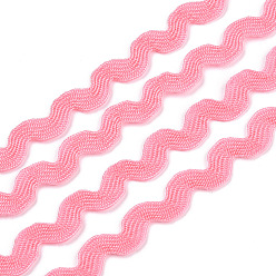 Flamingo Polypropylene Fiber Ribbons, Wave Shape, Flamingo, 7~8mm, 15yard/bundle, 6bundles/bag