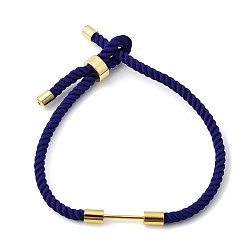 Темно-Синий 3мм круглые нейлоновые миланские шнуры для изготовления ожерелий, с латунной фурнитурой , золотые, долговечный, стойки покрытие, темно-синий, 8.03 дюйм (20.4 см)