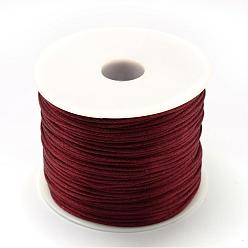 Marrón Hilo de nylon, cordón de satén de cola de rata, marrón, 1.5 mm, aproximadamente 100 yardas / rollo (300 pies / rollo)