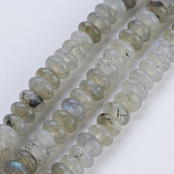 Labradorite Natural Labradorite Beads Strands, Rondelle, 4.5~5x2~2.5mm, Hole: 0.8mm, about 162~166pcs/strand, 15.1  inch~15.3 inch(38.5~39cm)