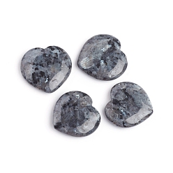 Labradorite Natural Larvikite Heart Love Stone, Pocket Palm Stone for Reiki Balancing, 36.5~39.5x38.5~40.5x10~10.5mm